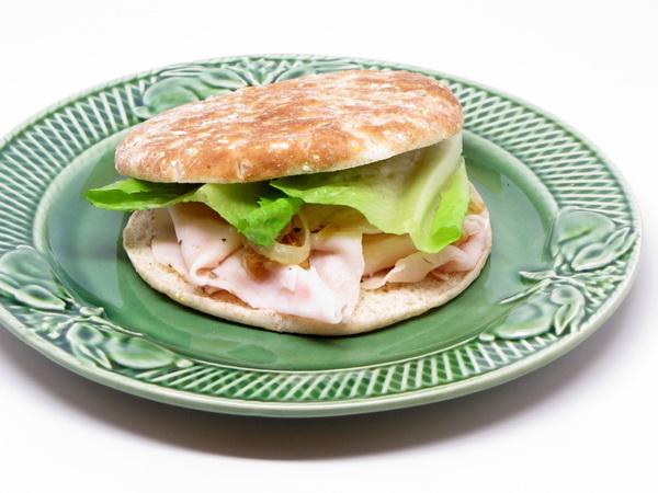 Warm Turkey Sandwich with Caramelized Onions