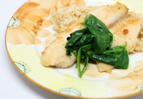 Tilapia Piccata with Spinach