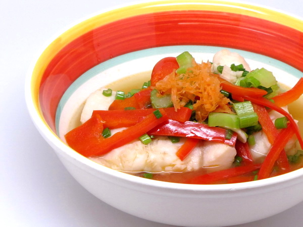 Poached Fish in Asian Broth